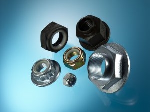 Automotive Parts Nuts. Hex nuts, Flannge nuts, Castle nuts, Self Locking nuts, Captive Washer nuts and Shake Proof nuts.